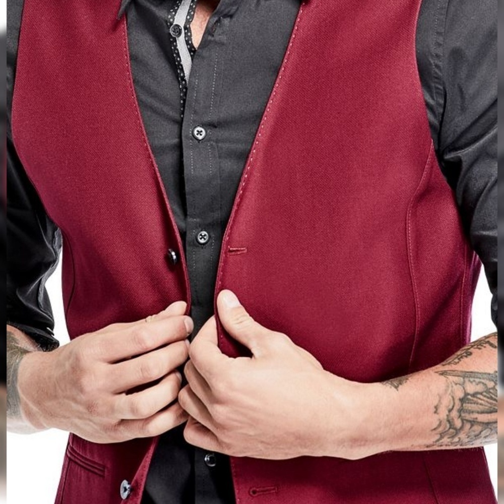 NWT G by GUESS Russell Button Front Mens Vest - Picture 2 of 4